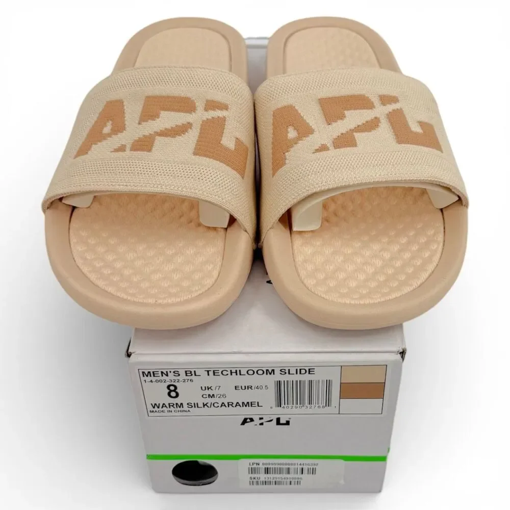 NEW APL Men's Big Logo TechLoom Slide Warm Silk/Caramel Size 8